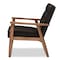 Baxton Studio Sorrento Brown Faux Leather Upholstered Wooden Lounge Chair 122-6765 - alternate 5